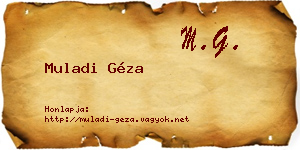 Muladi Géza névjegykártya