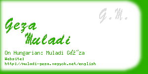 geza muladi business card